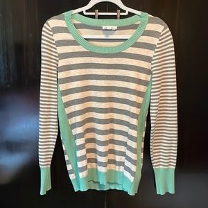 Olive + Oak grey and mint lightweight sweater
